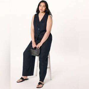 The Drop Women's Standard Bonni Pull on Linen Pant